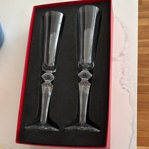 Baccarat Crystal Champagne Flutes - Clear Elegance
